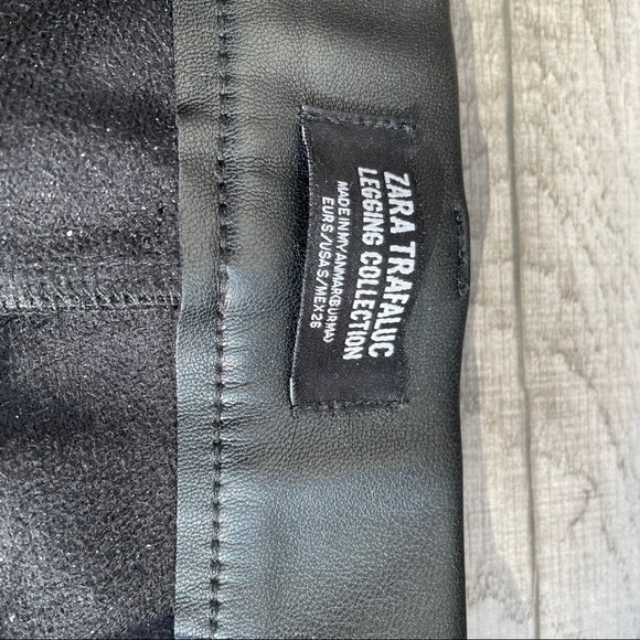 Zara faux leather legging trouser button pant - Picture 3 of 5
